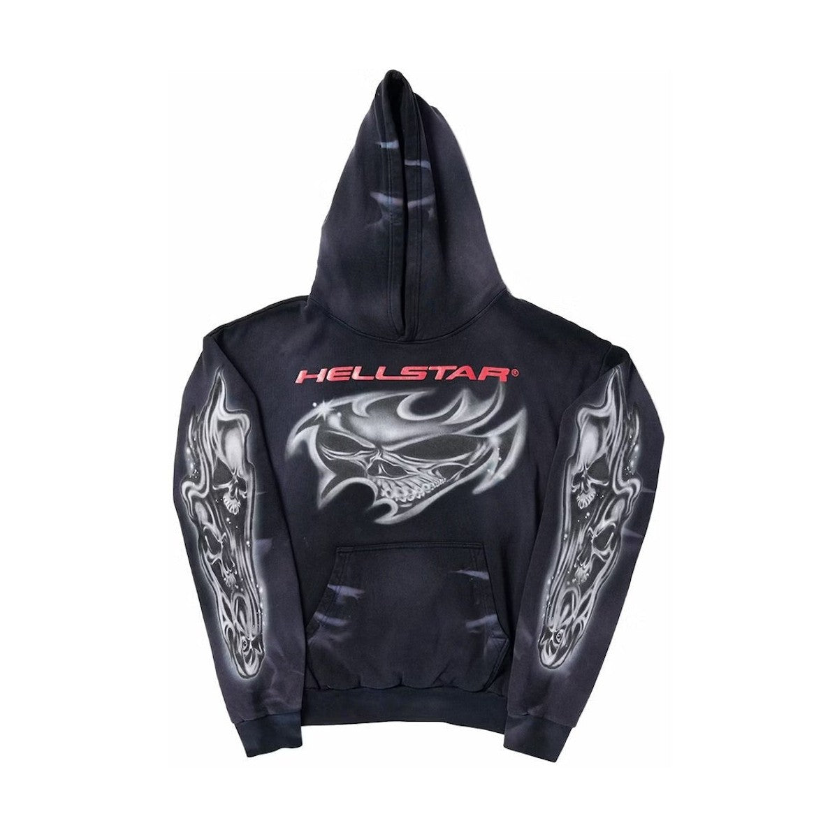 Hellstar Airbrushed Skull Hoodie Black - Hoodie - Hellstar