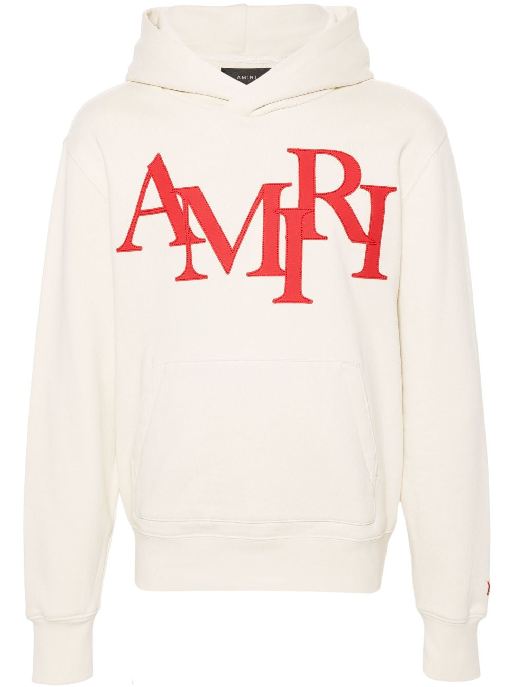 Amiri Straggered logo-appliqued hooded cotton sweatshirt
