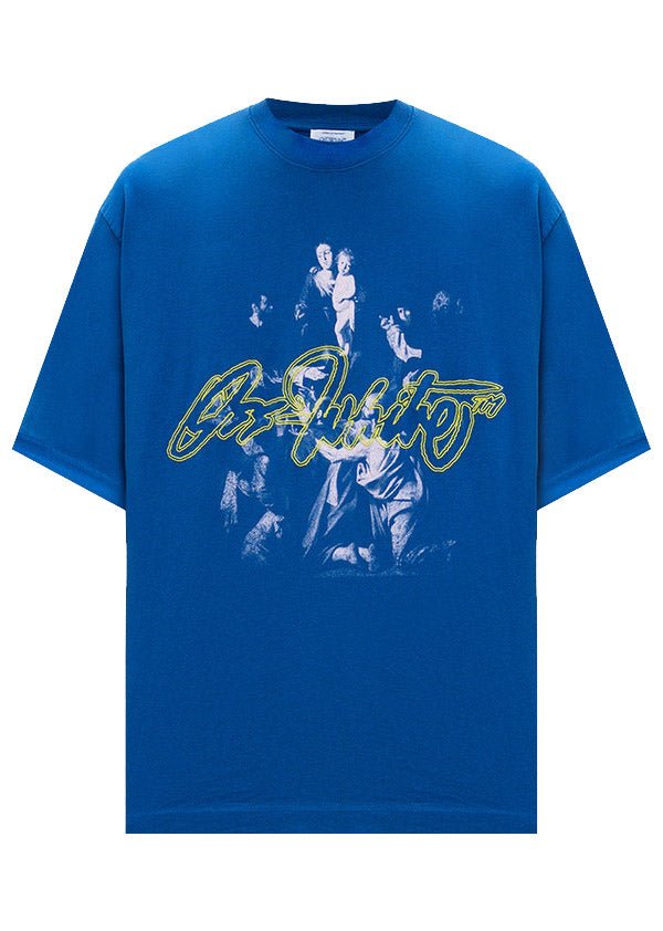 Off-White Blue Script Mary Skate T-shirt