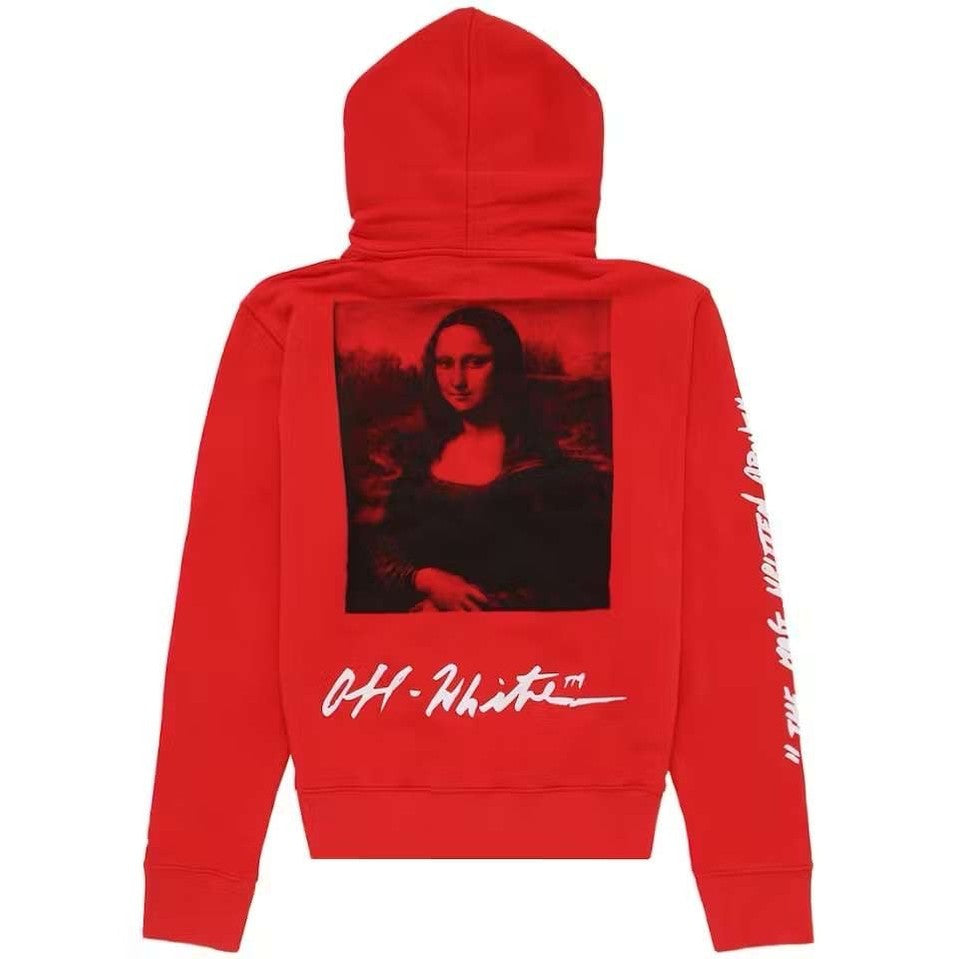 OFF - WHITE Monalisa Graphic Print Hoodie Red - Hoodie - OFF - WHITE