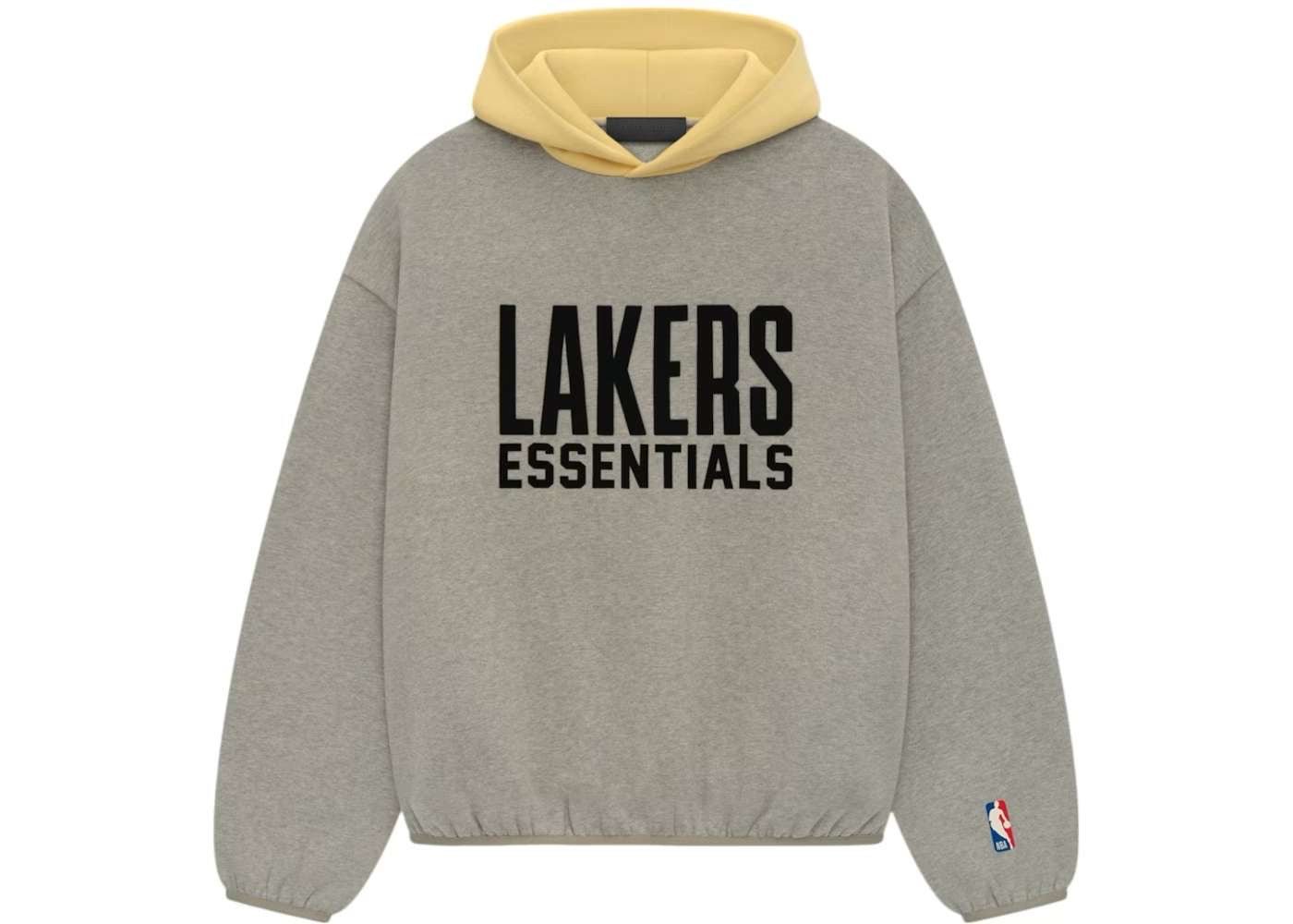 Fear of God Essentials NBA Lakers Hoodie Warm Heather - Fear of God Essentials