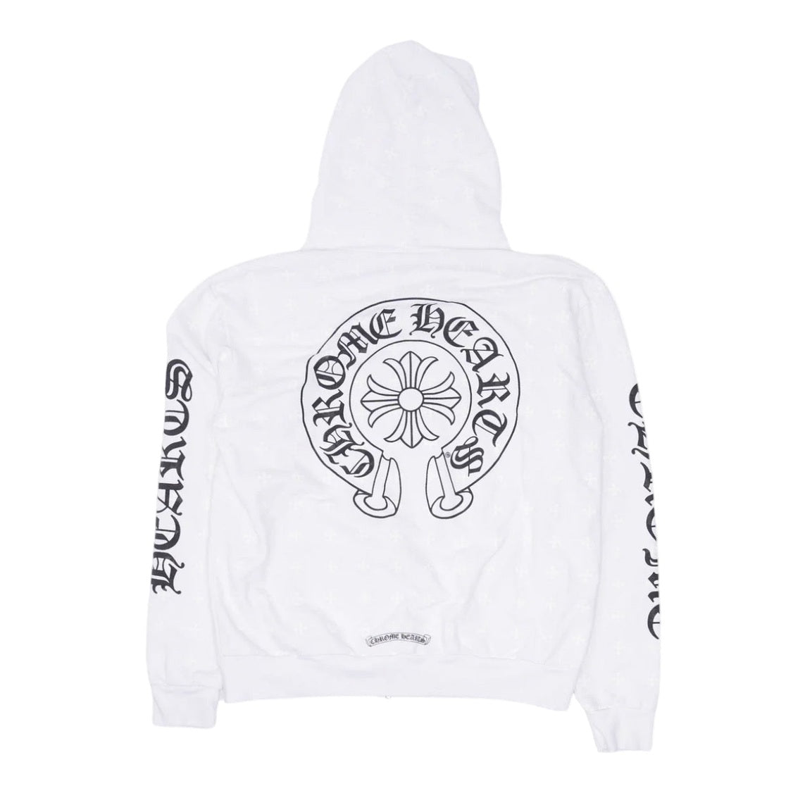 Chrome Hearts Monogram Vertical Logo Zip Up Hoodie