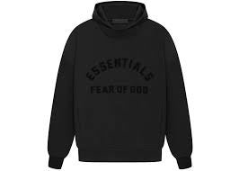 Fear of God Essentials Arch Logo Hoodie Jet Black - Hoodie - Fear of God Essentials