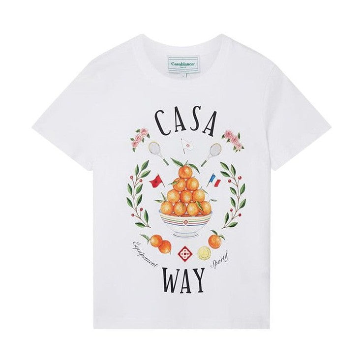 Casablanca Casa Way Printed Fitted T-Shirt 'White - CASABLANCA