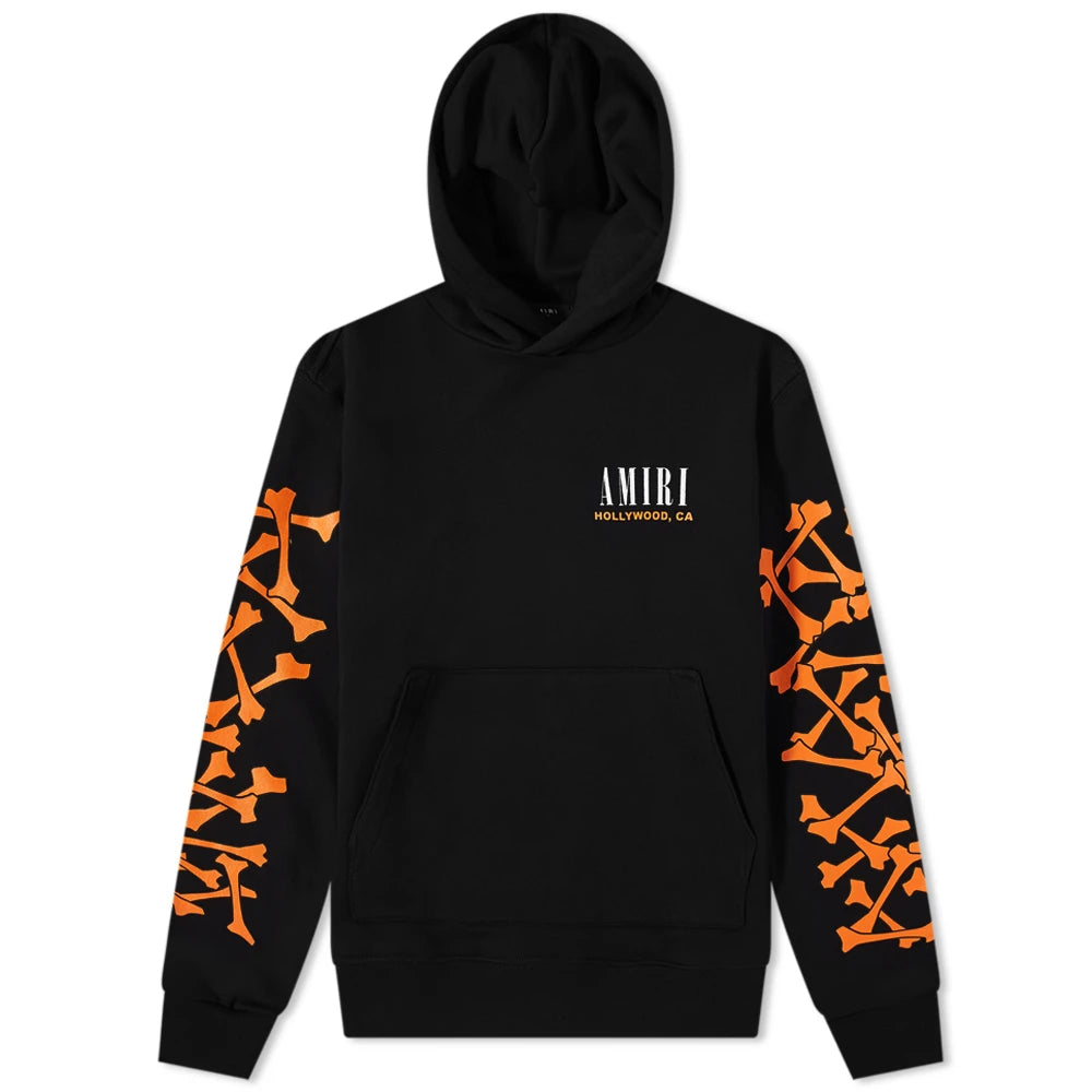 AMIRI Bones Popover Hoodie Black & Orange