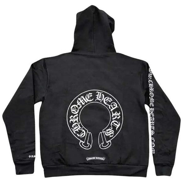 Chrome Hearts Plus Cross Allover Print Horseshoe Logo Hoodie 'Black' - Hoodie - Chrome Hearts