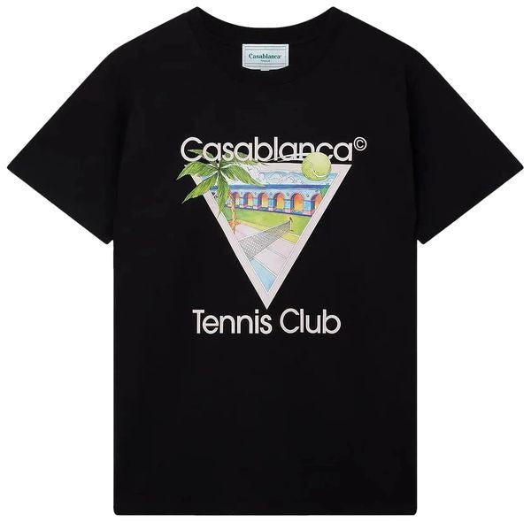 Casablanca Tennis Club Icon Printed T-Shirt 'Black'