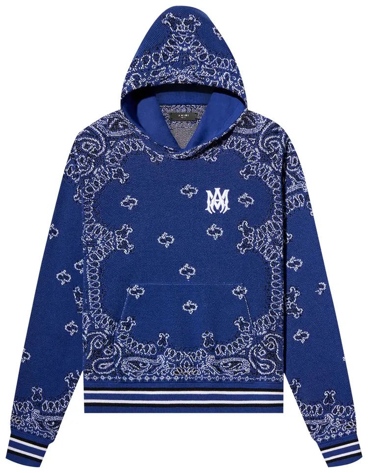 Amiri Bandana Basketball Hoodie 'Blue/Black' - Hoodie - Amiri