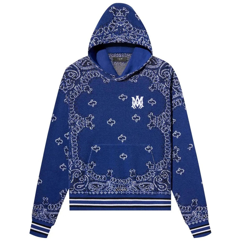 Amiri Bandana Basketball Hoodie 'Blue/Black' - Hoodie - Amiri