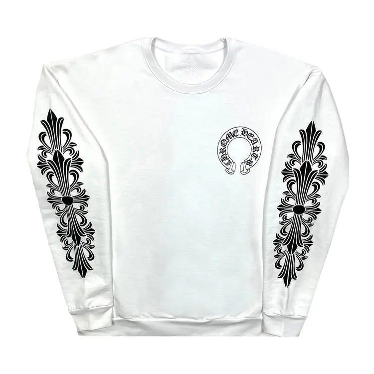 Chrome Hearts Horseshoe Logo Crewneck 'White' - Chrome Hearts