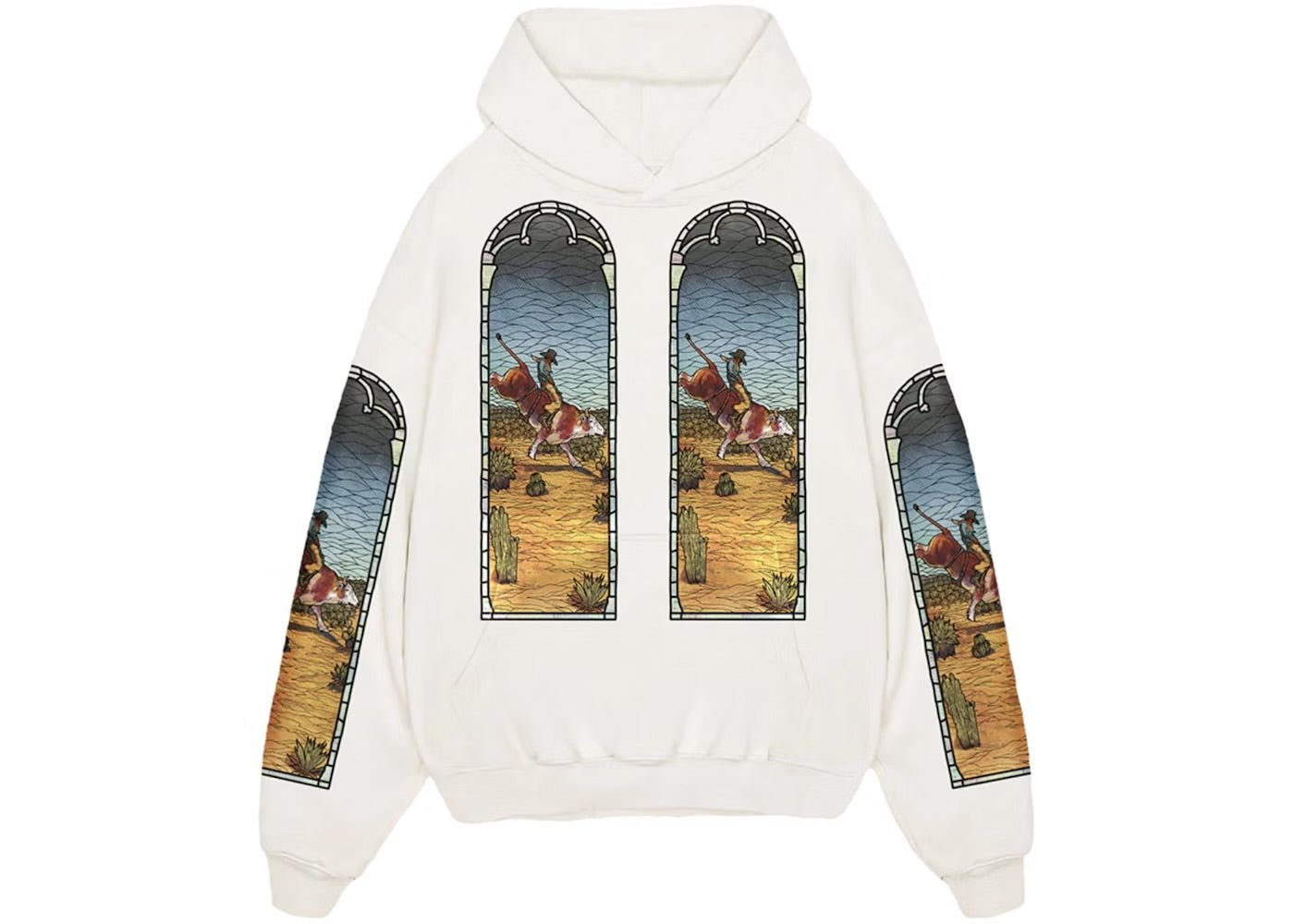 Who Decides War x EST Gee Stained Glass Hoodie Cream - Hoodie - Kulture Klash Inc.