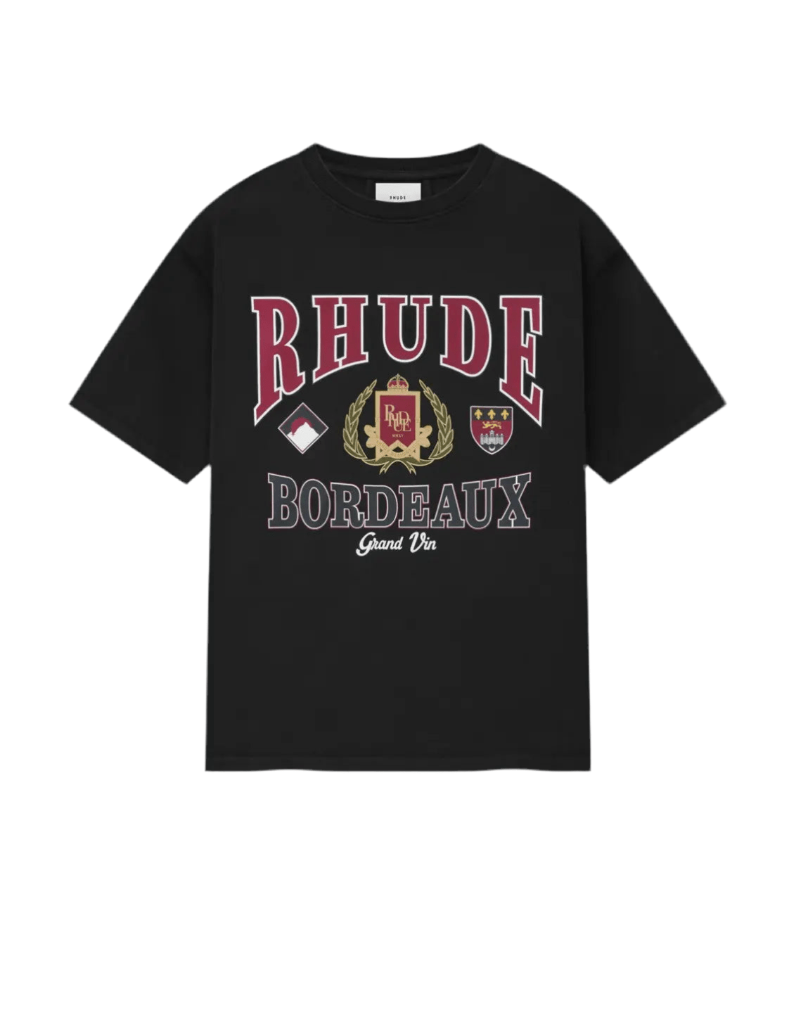 Rhude Black Bordeaux Grand Tee