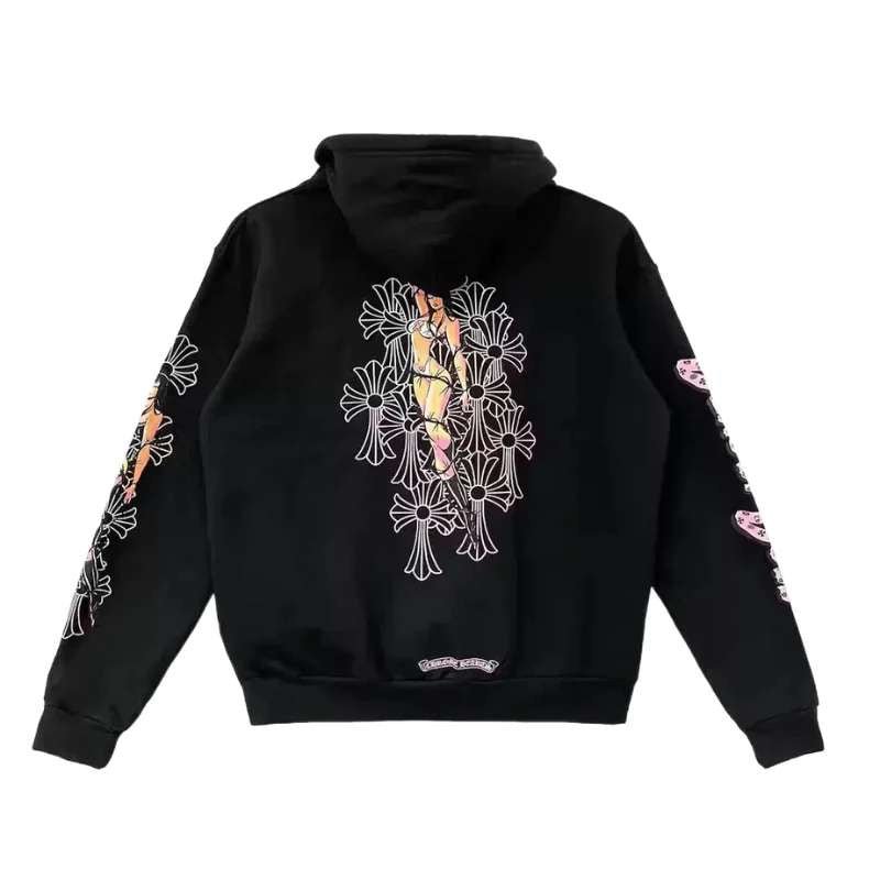 Chrome Hearts Deadly Doll Pink Cross Scroll Zip Up Hoodie - Hoodie - Chrome Hearts
