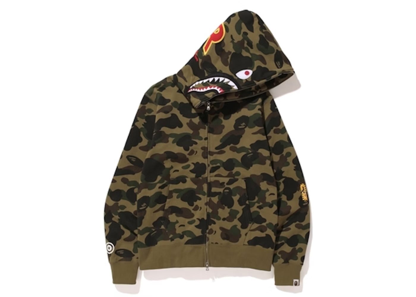 BAPE 1st Camo Shark Full Zip Hoodie Green - Hoodie - BAPE