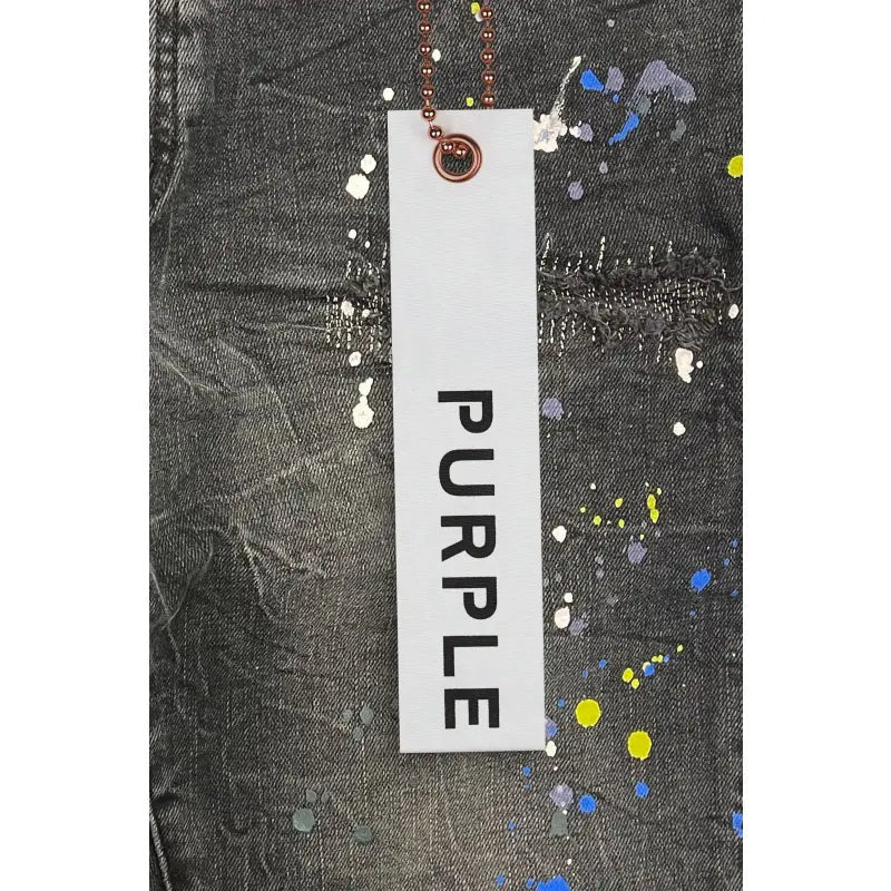 Purple Denim P001 Black Reflective with Paint - Jeans - Purple Brand