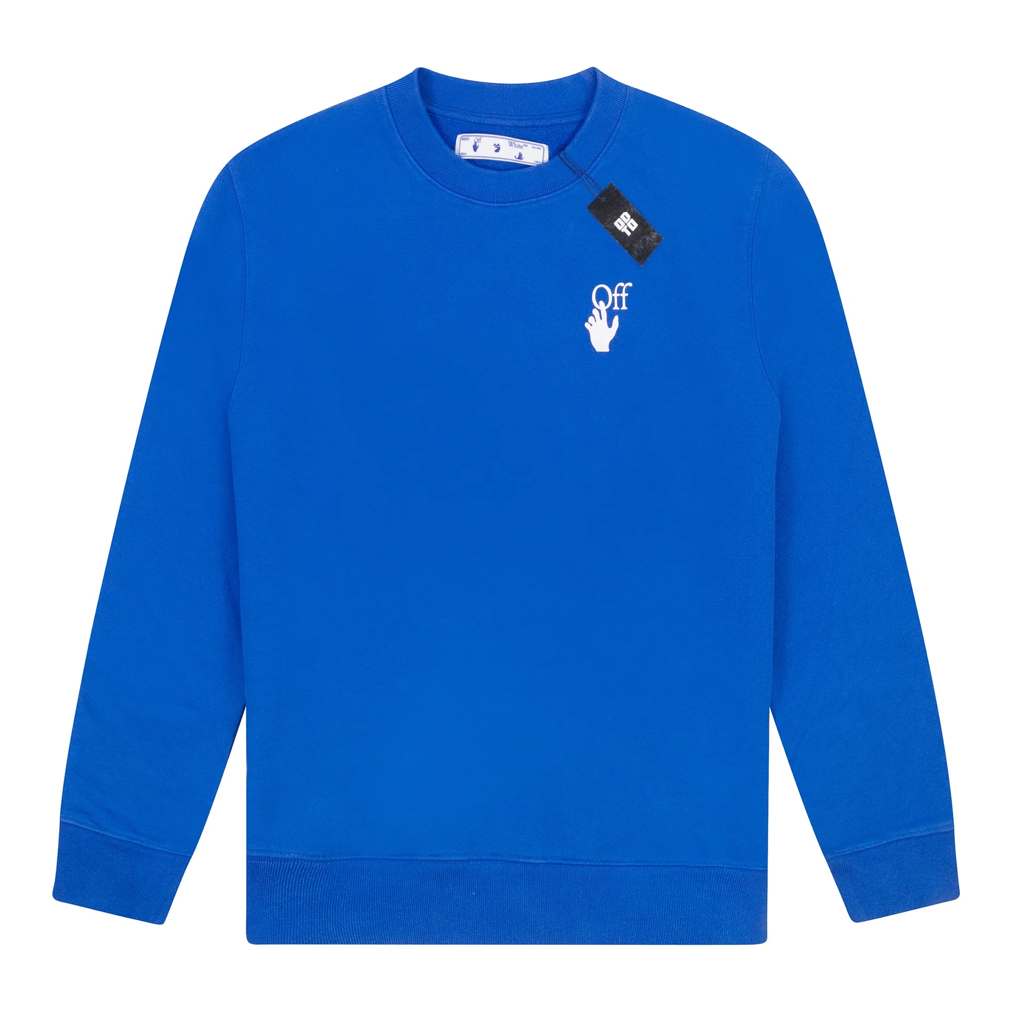 Off White Slim Fit Cut Here Logo Sweatshirt Blue