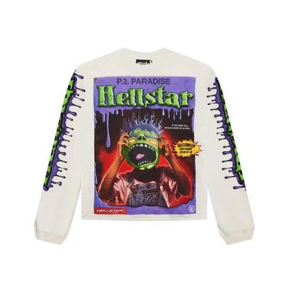 Hellstar Horror Book Long - Sleeve 'White' - Longsleeves - Hellstar