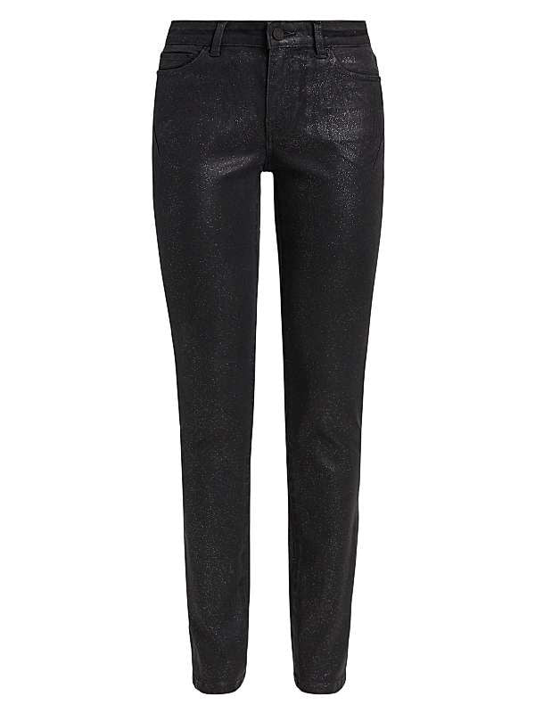 Purple Brand Glitter Mid-Rise Skinny Jeans