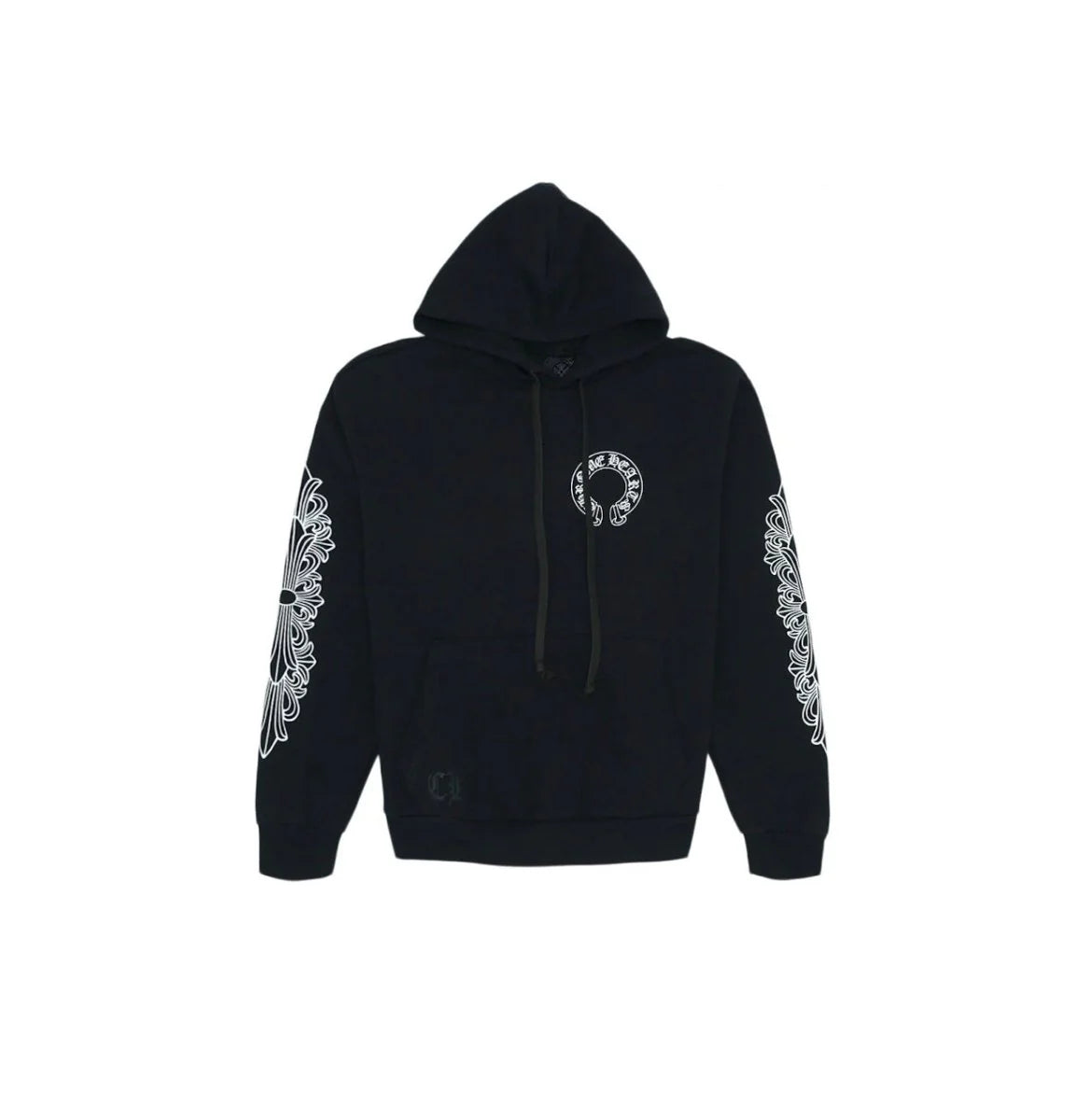 Chrome Hearts Horse Shoe Floral Hoodie Black