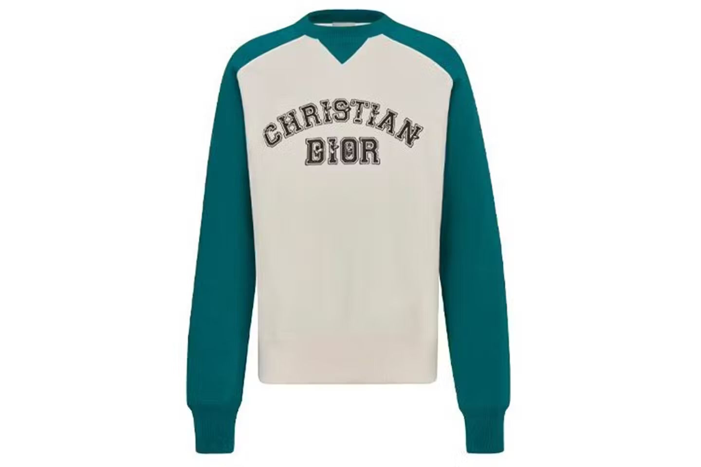 Dior x Kenny Scharf Varsity Crewneck Green/White