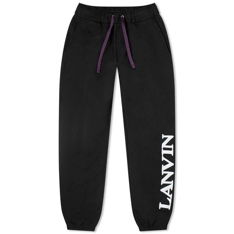 Lanvin Men's x Future Embroidered Logo Sweat Pants in Black - Kulture Klash