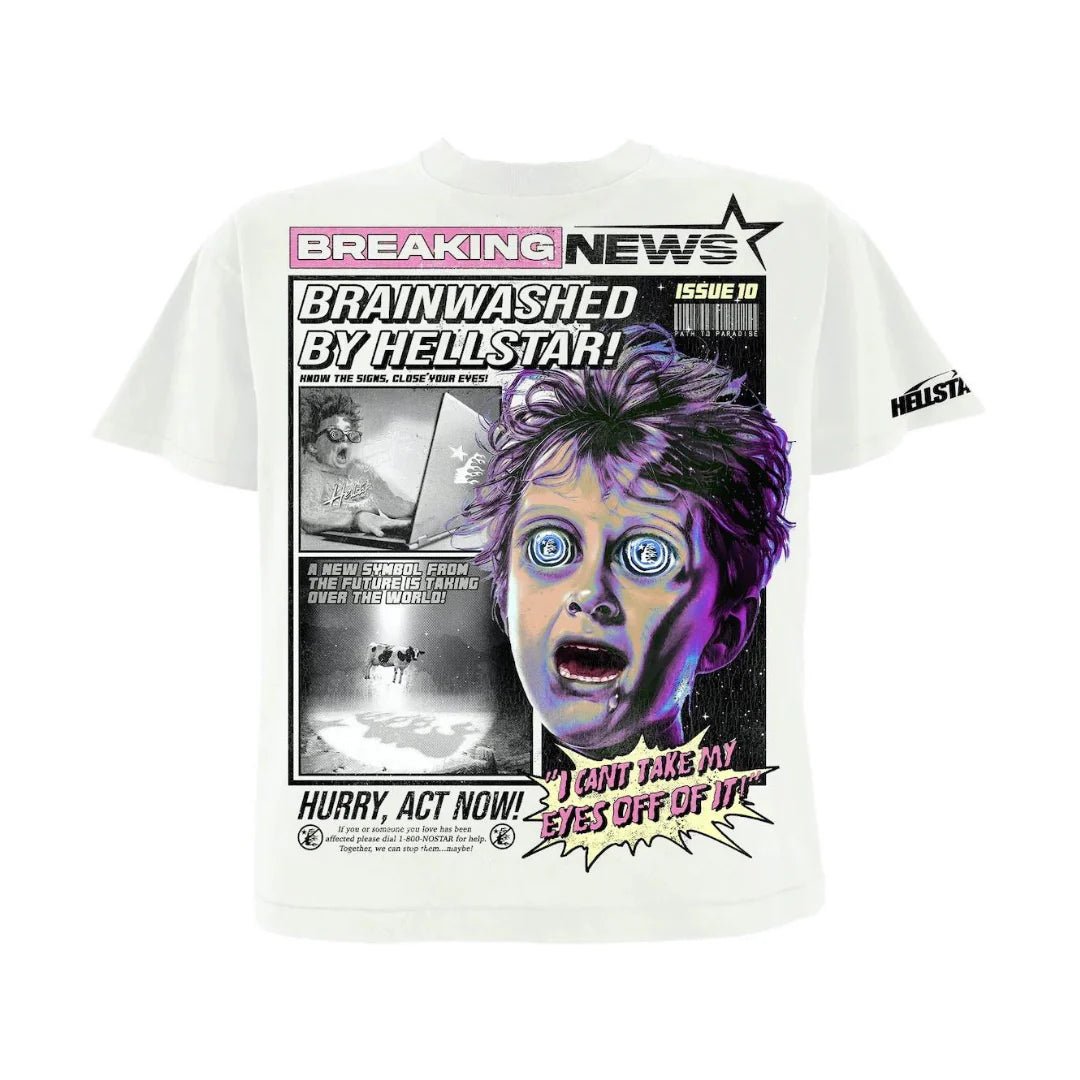 Hellstar Breaking News T-Shirt White - Hellstar