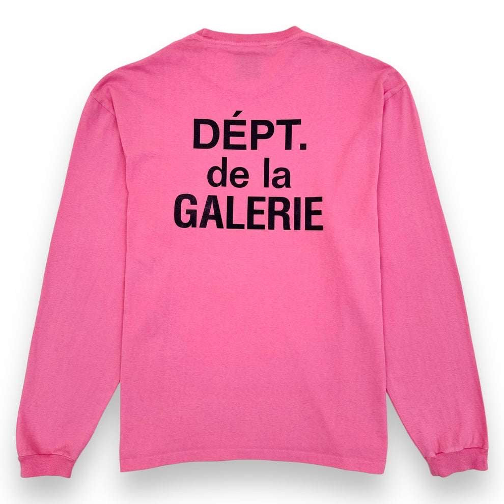GALLERY DEPT. LOGO-PRINT LONG SLEEVE T-SHIRT SALMON