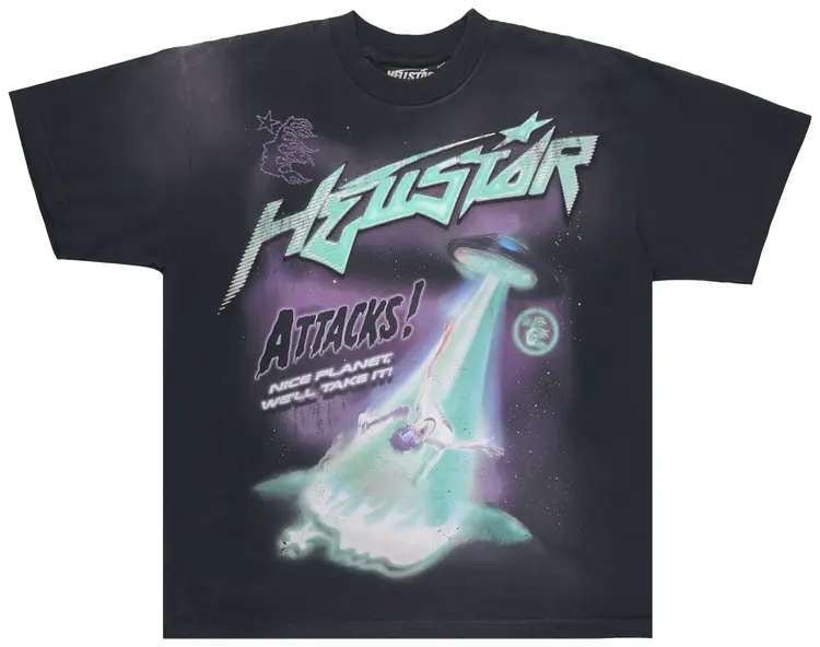 Hellstar Attacks T-Shirt 'Black/Green' - Hellstar