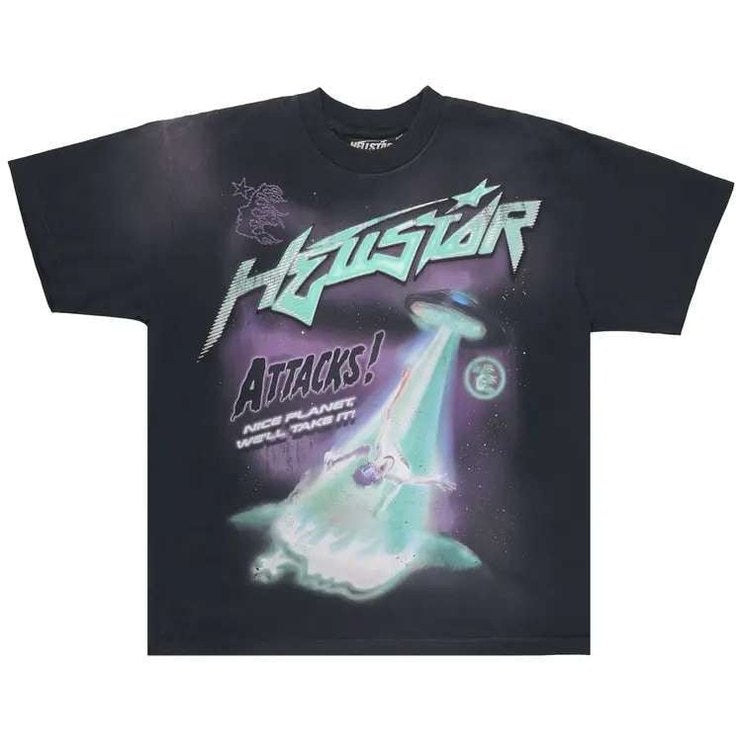 Hellstar Attacks T-Shirt 'Black/Green' - Hellstar