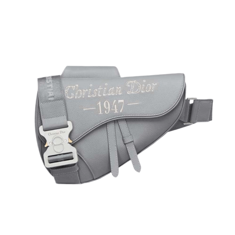 Dior Saddle Bag Grey Calfskin CD 1947 Signature - Bags - Dior