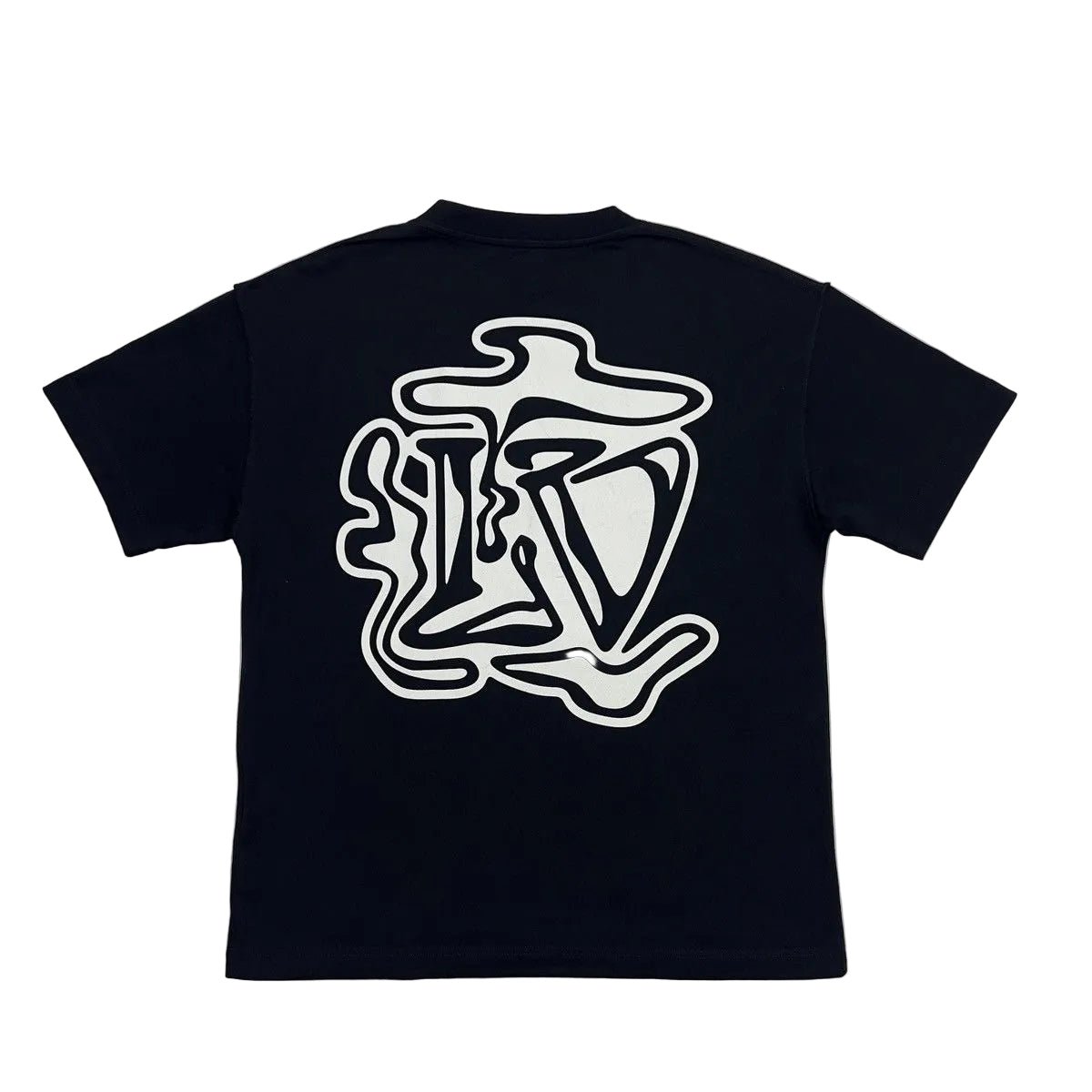 Louis Vuitton Black Logo Print Cotton Crew Neck Half Sleeve