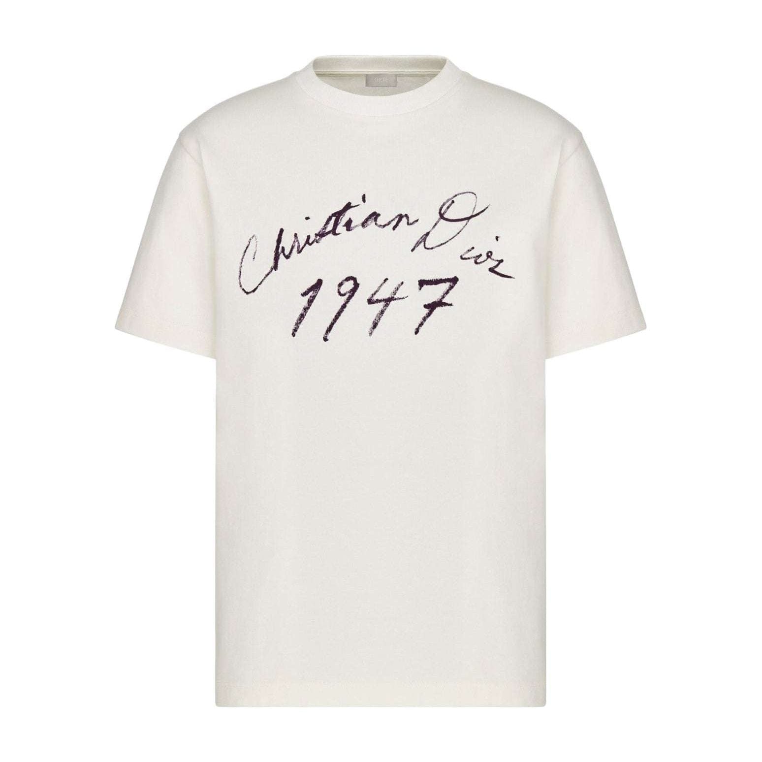 Dior RELAXED FIT T - SHIRT WITH HANDWRITTEN CHRISTIAN DIOR SIGNATURE WHITE - Kulture Klash