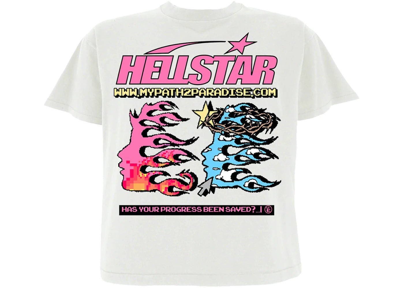 Hellstar Pixel T-Shirt White - T-shirt - Hellstar