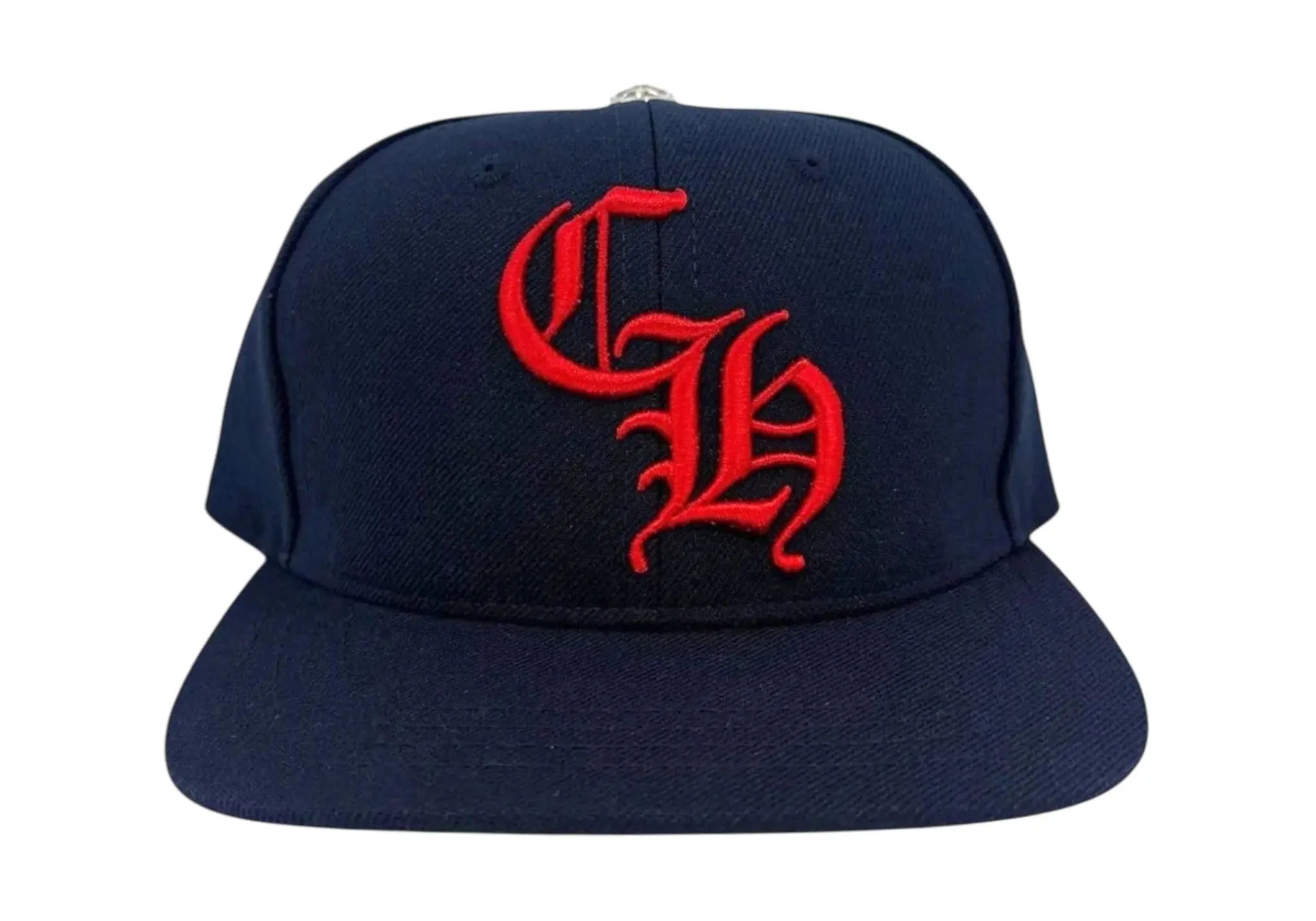 Chrome Hearts Embroidered CH Logo Baseball Hat Navy Red