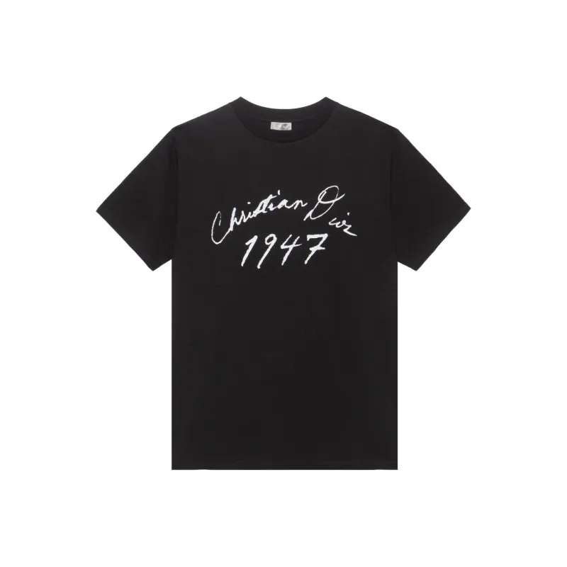 Dior RELAXED FIT T - SHIRT WITH HANDWRITTEN CHRISTIAN DIOR SIGNATURE Black - T-shirt - Dior