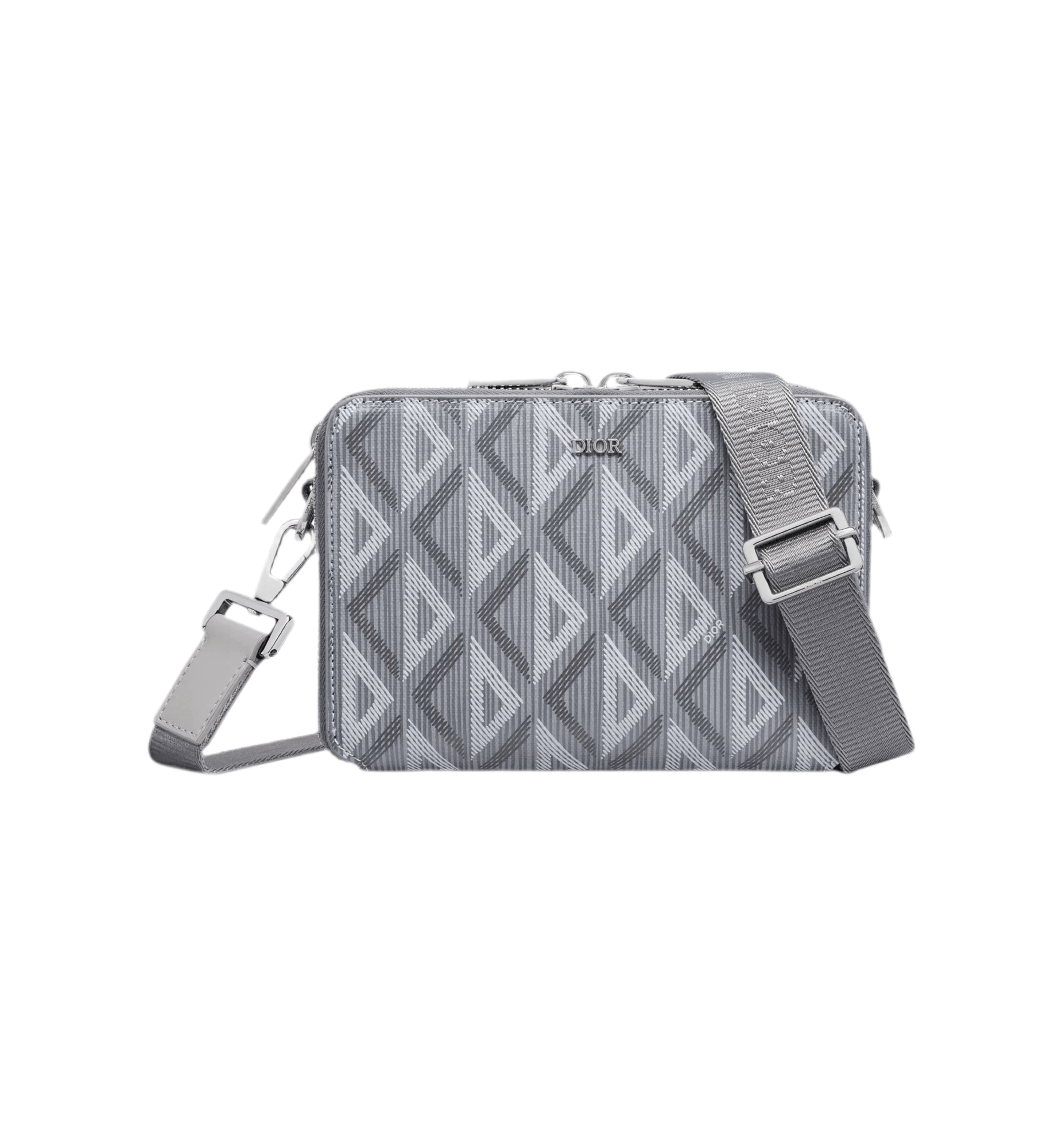 Dior Zipped Pouch Grey Canvas CD Diamond Print - Bags - Dior