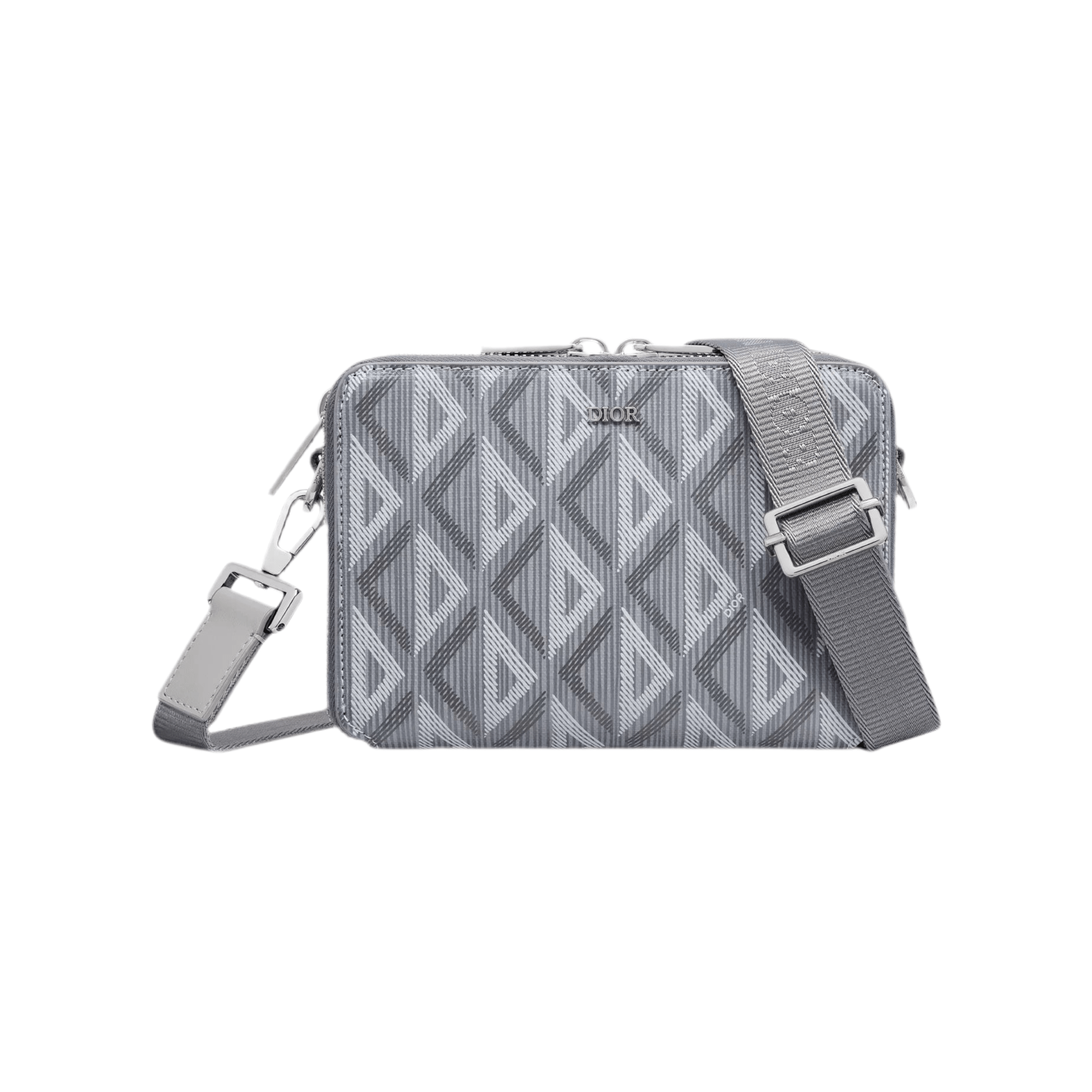 Dior Zipped Pouch Grey Canvas CD Diamond Print - Bags - Dior
