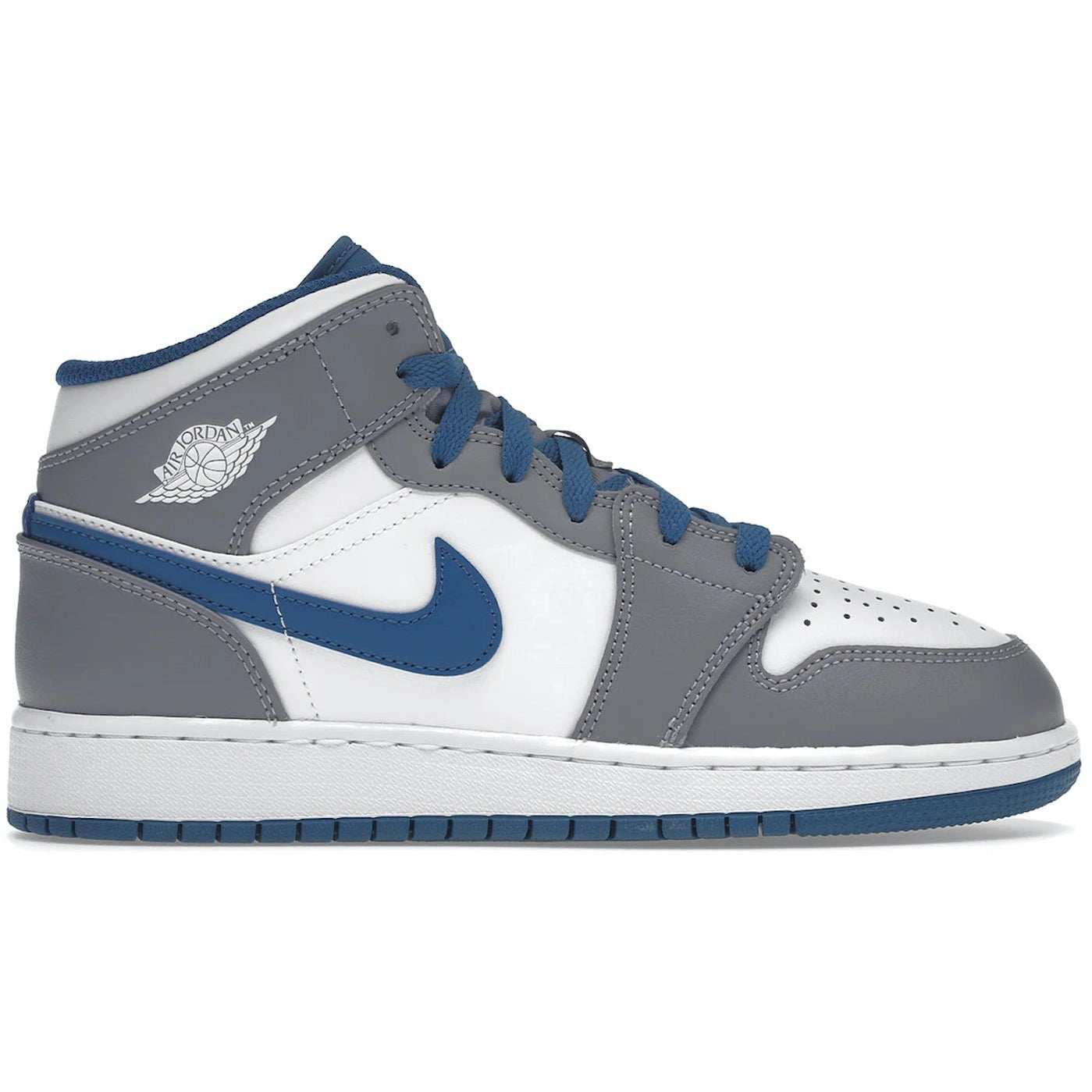 Jordan 1 Mid True Blue Cement (GS) - Air Jordan