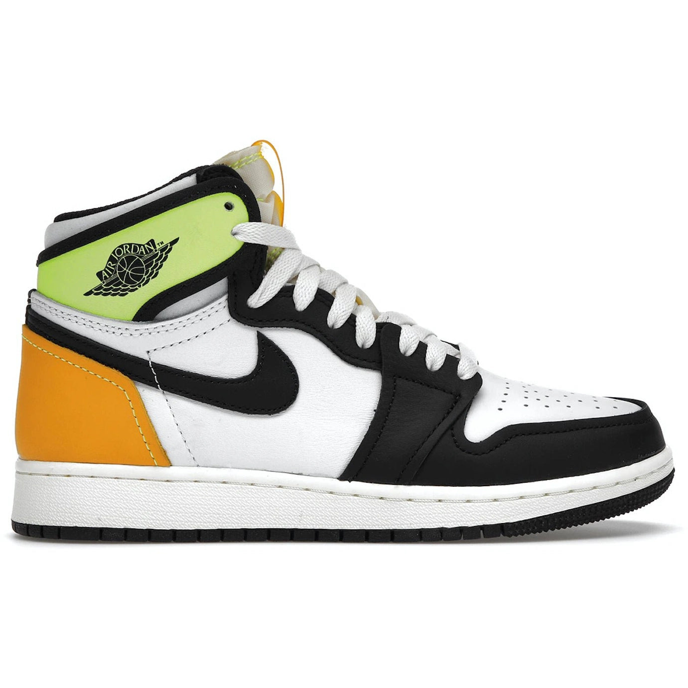 Jordan 1 Retro High White Black Volt University Gold (GS) - Air Jordan