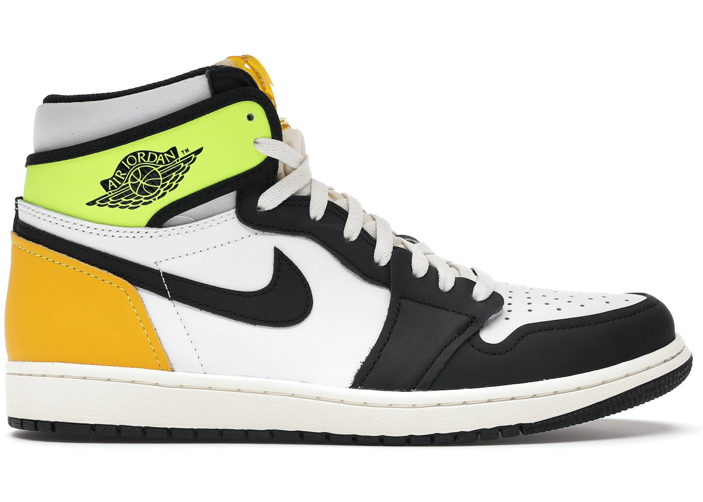 Jordan 1 Retro High White Black Volt University Gold - Air Jordan