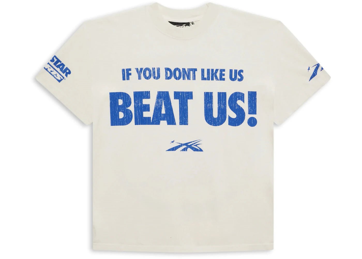 Hellstar Beat Us! T-shirt White/Blue - T-shirt - Hellstar