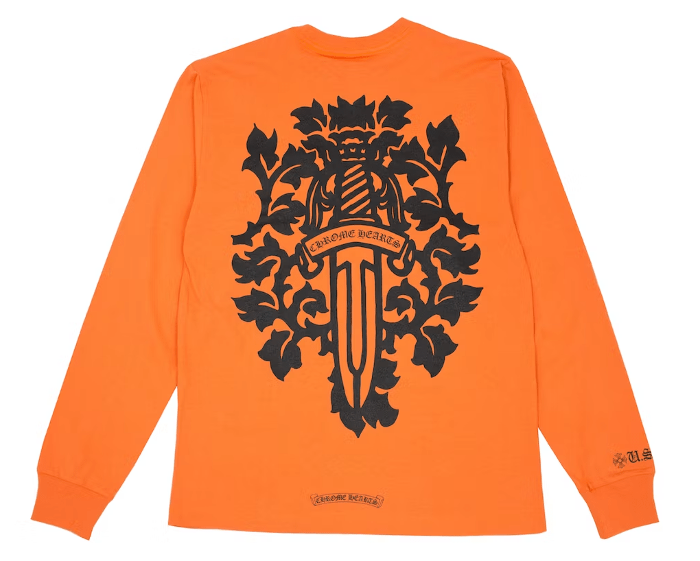 Chrome Hearts Vine Dagger L/S T-shirt 'Orange/Black' - Longsleeves - Chrome Hearts
