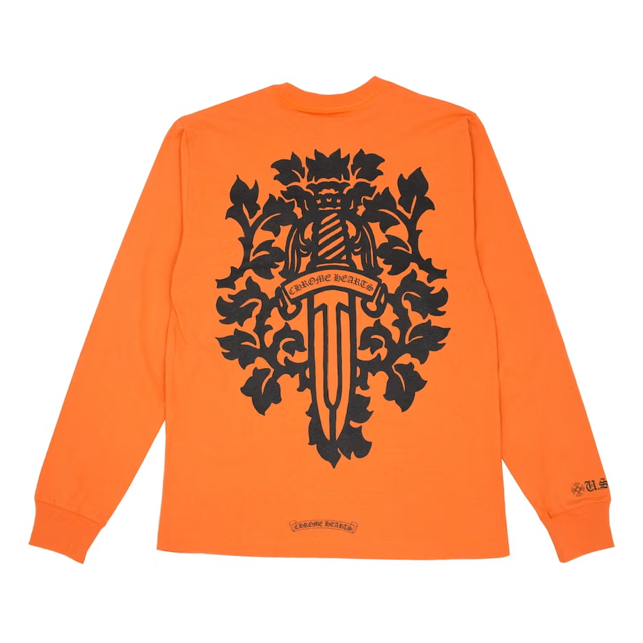 Chrome Hearts Vine Dagger L/S T-shirt 'Orange/Black' - Longsleeves - Chrome Hearts