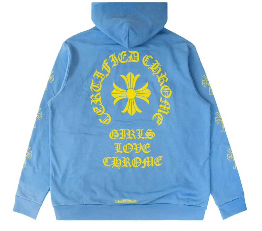 Chrome Hearts x Drake Girls Love Chrome Hoodie 'Light Blue' - Hoodie - Chrome Hearts