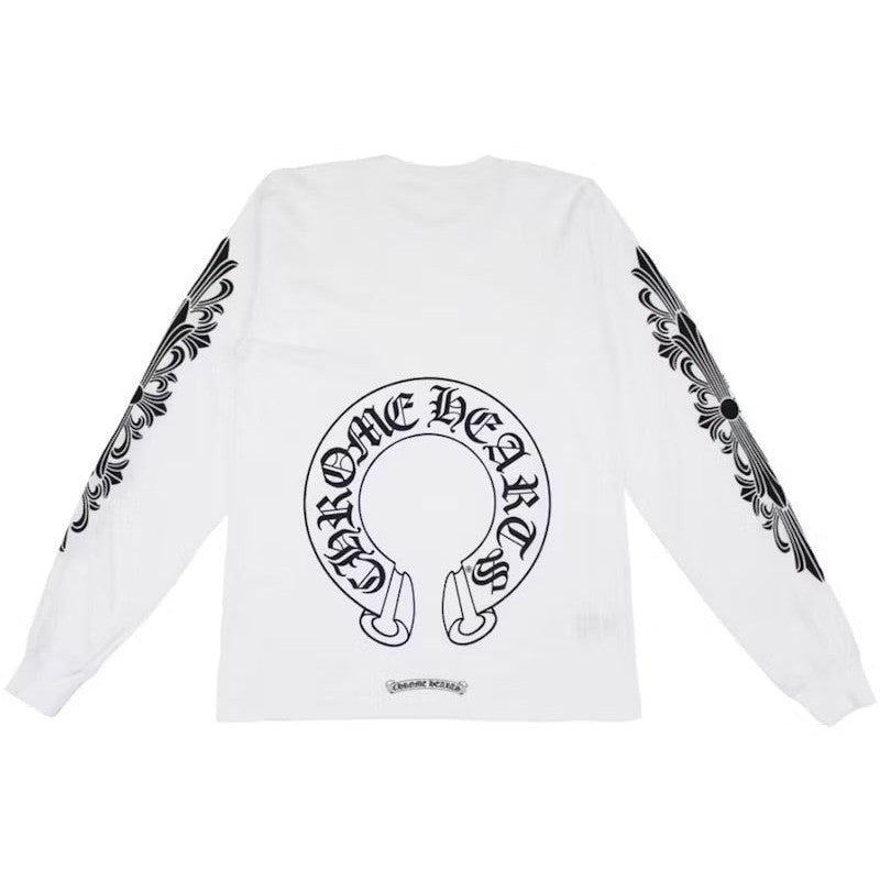 Chrome Hearts Horseshoe Logo Crewneck 'White' - Chrome Hearts