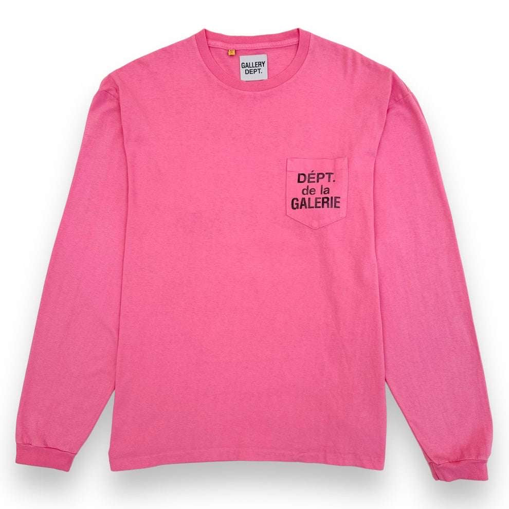 GALLERY DEPT. LOGO-PRINT LONG SLEEVE T-SHIRT SALMON