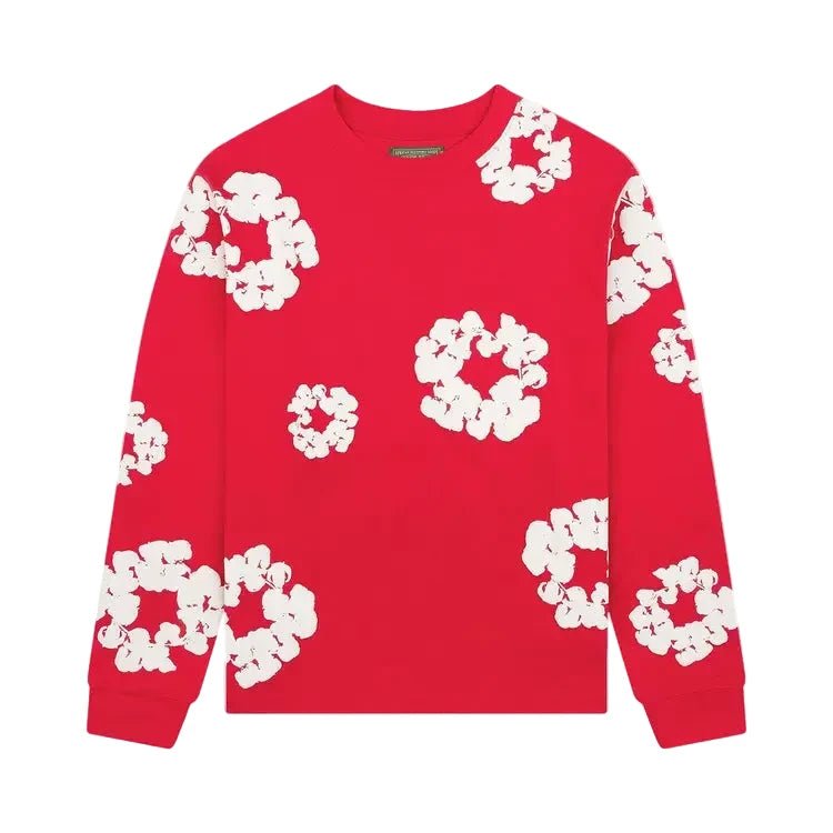 Denim Tears Long-Sleeve Wreath Tee 'Red'