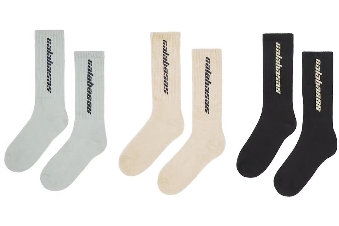 Yeezy Calabasas Socks (3 Pack) - Core/Glacier/Sand - Socks - YEEZY