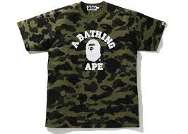 BAPE 1st Camo College Tee (SS21) Green - T-shirt - BAPE