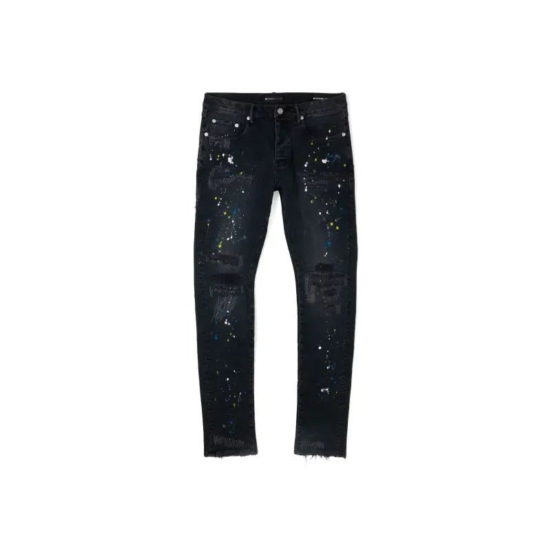 Purple Denim P001 Black Reflective with Paint - Jeans - Purple Brand
